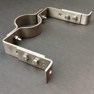 Offset Pipe Clamp 60mm Diameter Stainless Steel 316L Adjustable